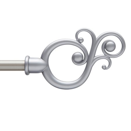 Kenney Mfg Kenney Valencia 5/8” Standard Decorative Window Curtain Rod, 28-48", Satin Nickel KN65400